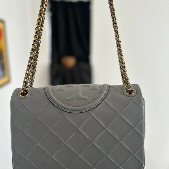Tory Burch Fleming Soft Convertible Shoulder Bag – Bay Gray - Picture 2 of 16